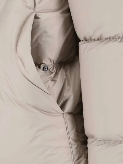 K-way Beige Minimalist Jacket With Front Zipper Closure In Animal Print