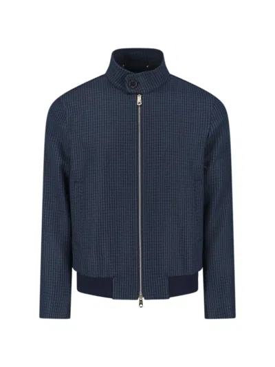 Paul Smith Modern High Collar Jacket With Snap Detail In Blue
