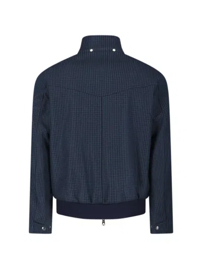 Paul Smith Modern High Collar Jacket With Snap Detail In Blue