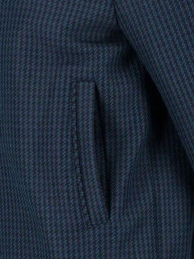 Paul Smith Modern High Collar Jacket With Snap Detail In Blue