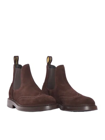 Doucal's Man Ankle Boots Chocolate Brown Size 8.5 Leather In Multi