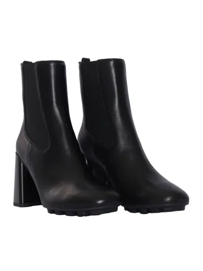 Hogan Pump Booties With Block Heel And Elastic Side Panels In Black