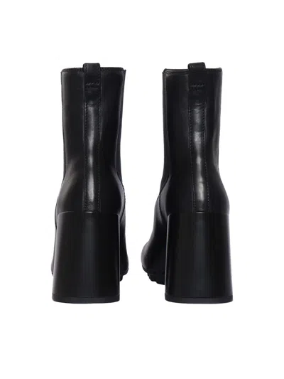 Hogan Pump Booties With Block Heel And Elastic Side Panels In Black