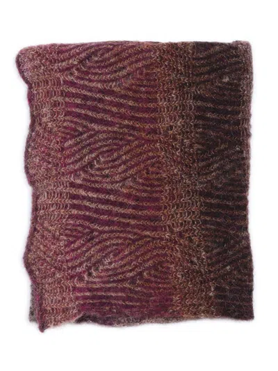Kangra Cashmere Scarf With Faded Effect In Red