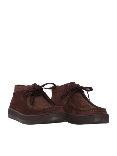 Sebago Harper Mid Creato In Pelle Idrorepellente Laced Shoe In Brown