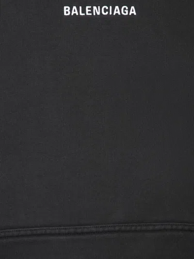 Balenciaga Relaxed-fit Cotton Hooded Sweatshirt With Design In Black