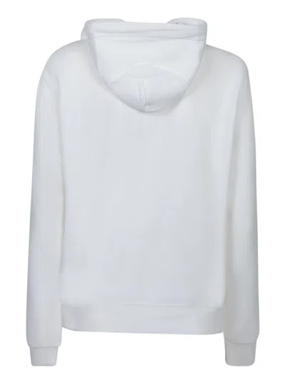 Polo Ralph Lauren Zip-up White Sweater With Classic Hood And Front Pocket In Blue