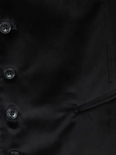 Tagliatore Velvet Button-front Vest In Black