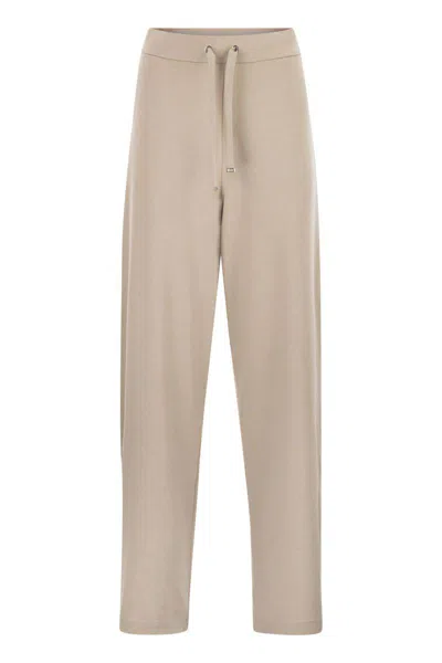 Herno Women Jogger Trousers In Viscose Blend In Neutral