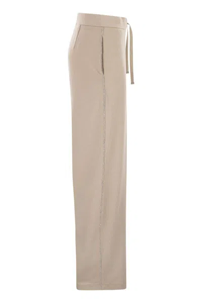 Herno Women Jogger Trousers In Viscose Blend In Neutral