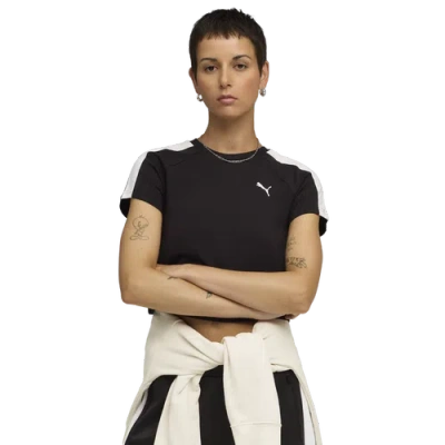 Puma Womens  T7 Baby Tee In Black