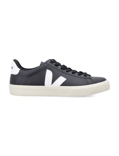 Veja Black And White Leather Campo Sneakers