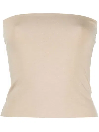 Brunello Cucinelli Women Beige Jersey Bandeau Top In Neutral