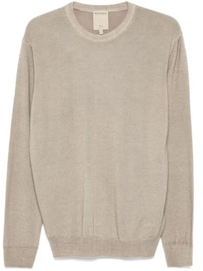 Woolrich Long Sleeve Crew Neck Knitted Sweater In Neutral