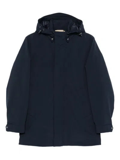 Woolrich Soft Shell Coat Barrow Mact Melton Blue In Blue