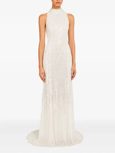 Jenny Packham Benue Sequin-embellished Dress In White