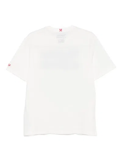 Mc2 Saint Barth Christmas Holiday Flock Print T-shirt In White