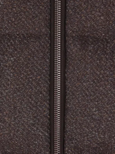 Agnona Wool-blend Padded Gilet In Brown