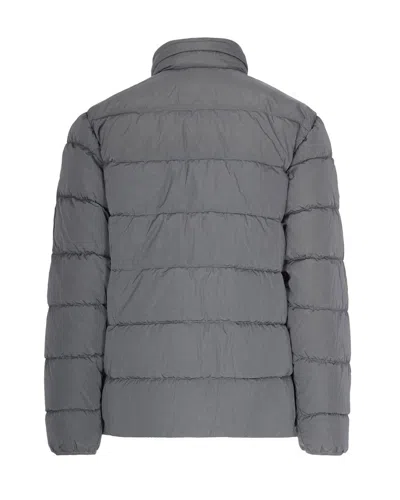 C.p. Company Quilted Gunmetal Padded Jacket With Hidden Hood In Gray