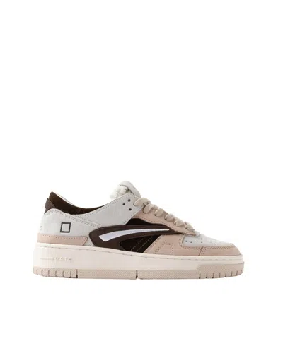 Date Low-top Sneakers In Logic Fondo Crust Leather And Suede In Multi