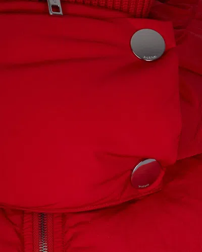 Sportmax Short Padded Jacket With High Collar And Horizontal Stitching In Red