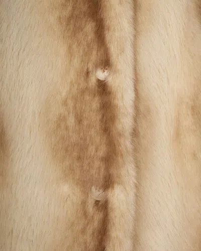 Stand Studio Straight Silhouette Electric Red Synthetic Fur Coat In Brown