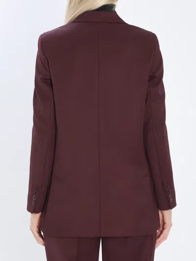 Max Mara Double-breasted Wool Blazer Jackets Bordeaux In Multi