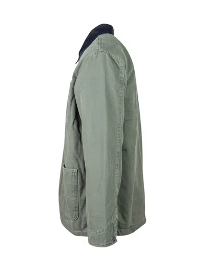 Dickies Green Jacket With Contrast Collar In Gray