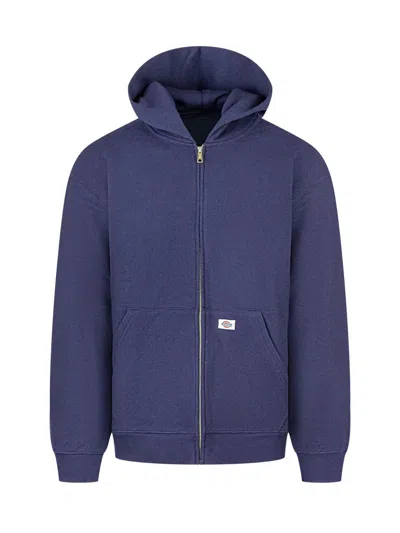 Dickies Threads Dickies Sweatshirt With Hood And Zip Blue In Blue
