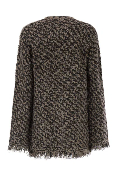 Fabiana Filippi Fringed Jacket In Wool Blend In Multi