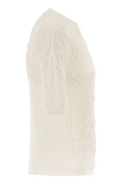 Fabiana Filippi Slim-fit Jumper With Embossed Finish In White