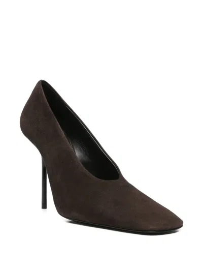 Victoria Beckham 100mm Suede Pumps In Brown