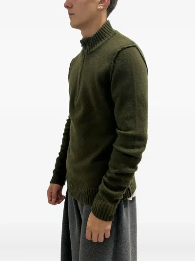 拉链领羊毛毛衣