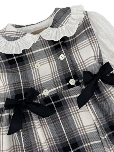 La Stupenderia Tartan-pattern Bow-detail Dress In Black