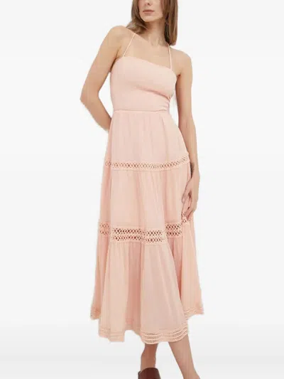 Guess Usa Lace-trim Tie Dress In Pink