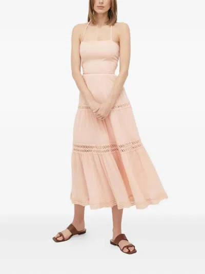 Guess Usa Lace-trim Tie Dress In Pink