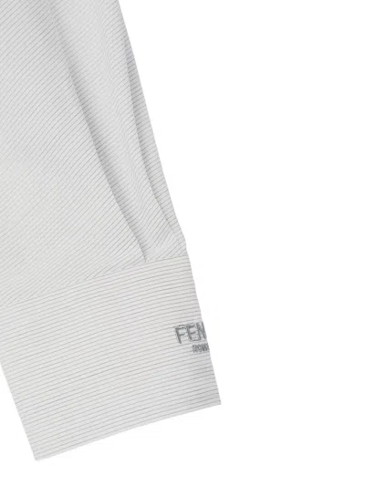 Fendi White Striped Cotton Shirt Women