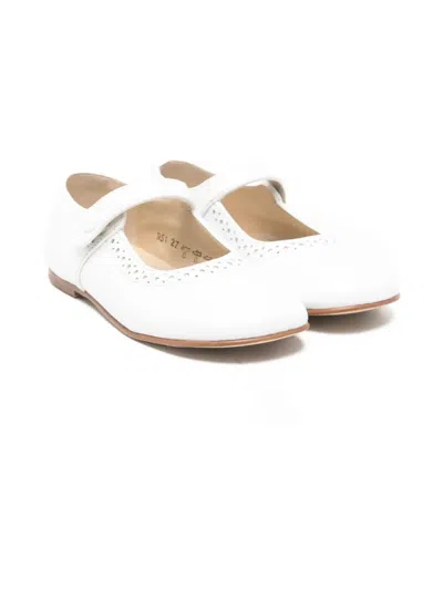 Tartine Et Chocolat Perforated-detail Strap Ballerina Shoes In White