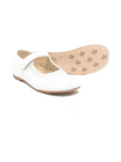Tartine Et Chocolat Perforated-detail Strap Ballerina Shoes In White