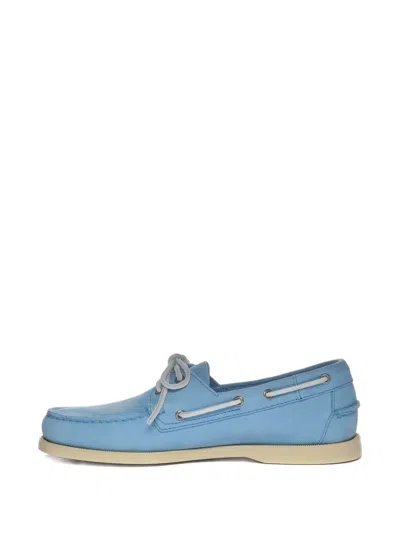 Sebago Portland Leather Boat Shoes In Blue