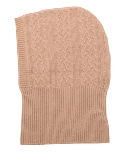 Max Mara Romana Cable-knit Cashmere Hood In Neutral