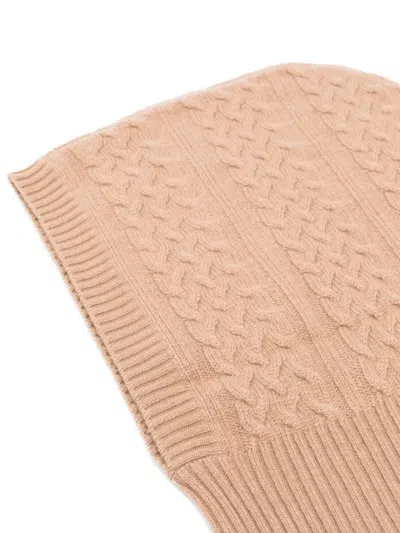 Max Mara Romana Cable-knit Cashmere Hood In Neutral