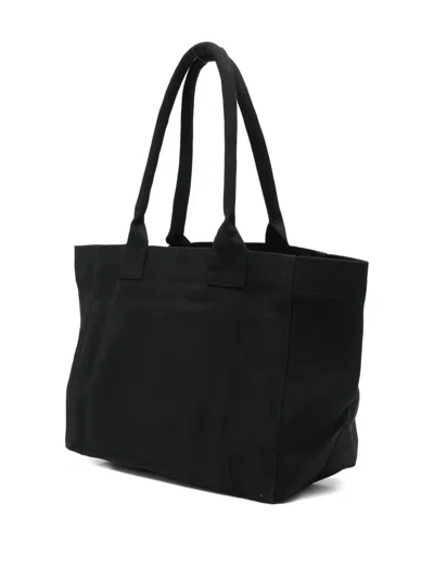 Isabel Marant Small Yenky Festive Studded Logo Canvas Tote In Black