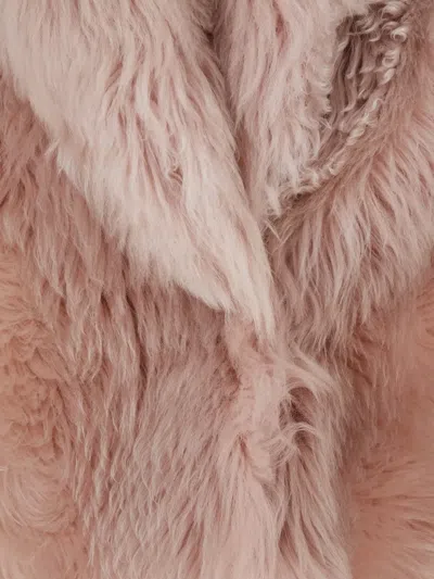Blancha Shearling Jacket In Pink