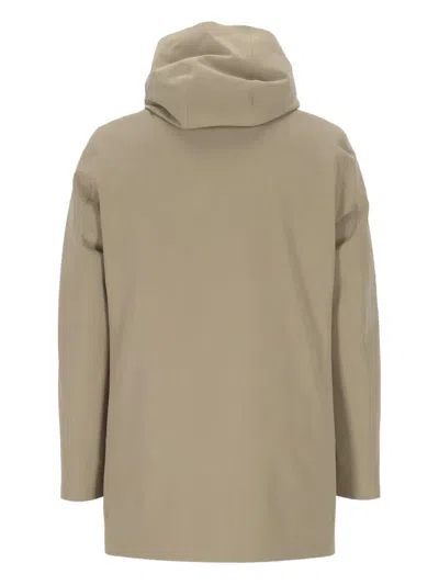 Rrd Buttoned Hooded Jacket In Brown