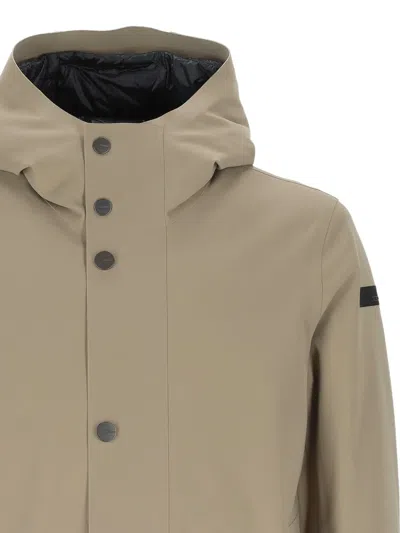 Rrd Buttoned Hooded Jacket In Brown