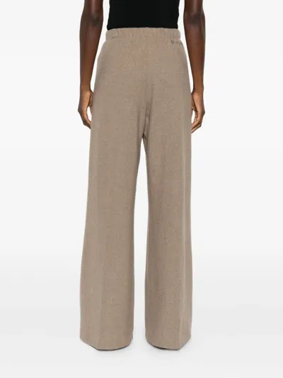 Max Mara Cashmere Flannel Trousers In Brown