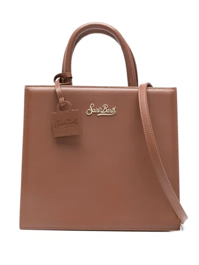 Mc2 Saint Barth Logo-lettering Tote Bag In Brown