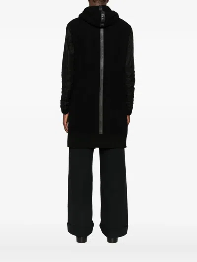 Layer Zero Stripe-detail Hooded Coat In Black