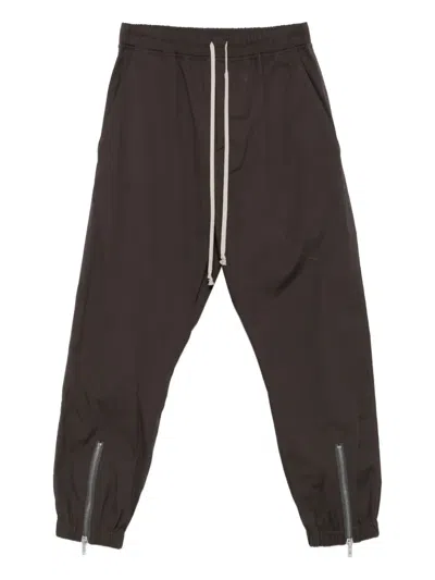 Rick Owens Drawstring Zip-cuff Trousers In Brown